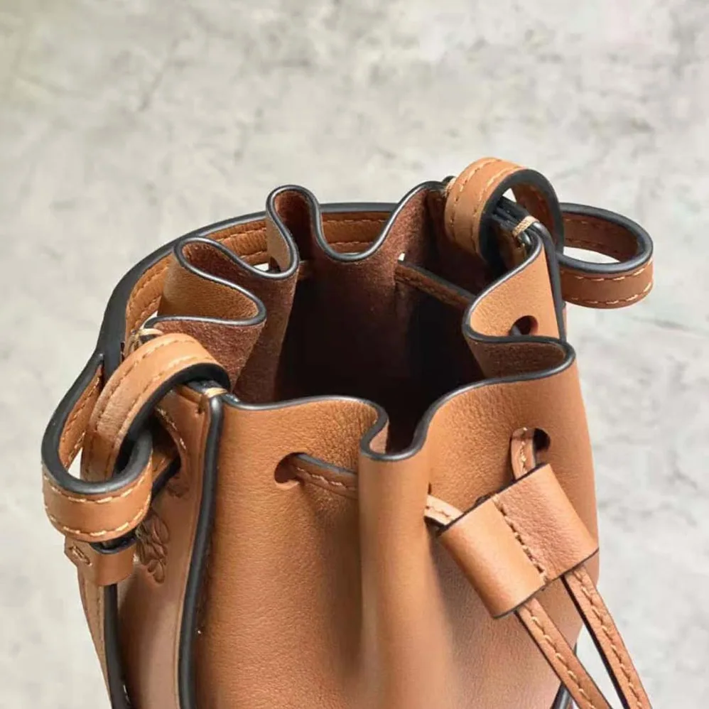 Loewe Nano Balloon Bag in Nappa and Calfskin for Women in Brown Loewe Nano Balloon Bag in Nappa and Calfskin for Women in Brown