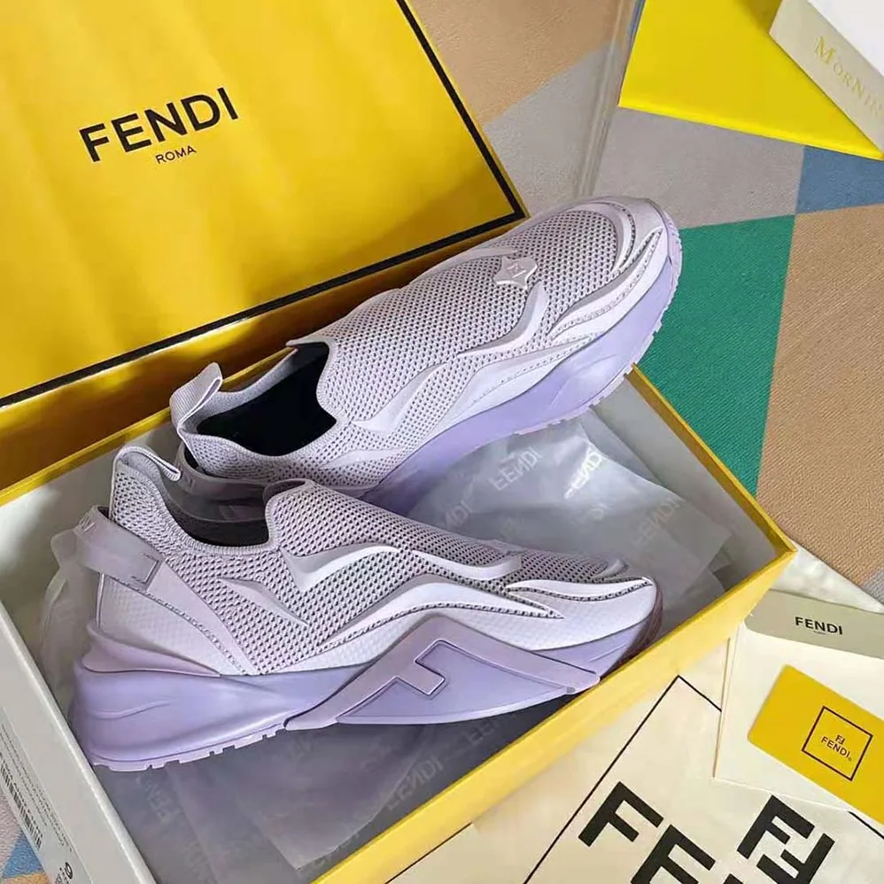 Fendi Flow Lilac Mesh Running Sneakers for Unisex Fendi Flow Lilac Mesh Running Sneakers for Unisex