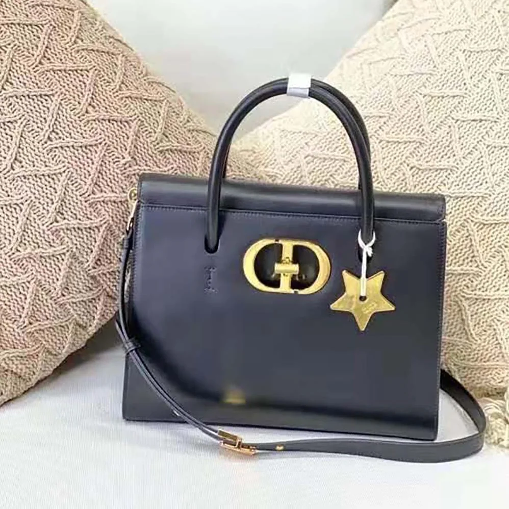 Dior Large ST Honore Tote Black Box Calfskin for Women
