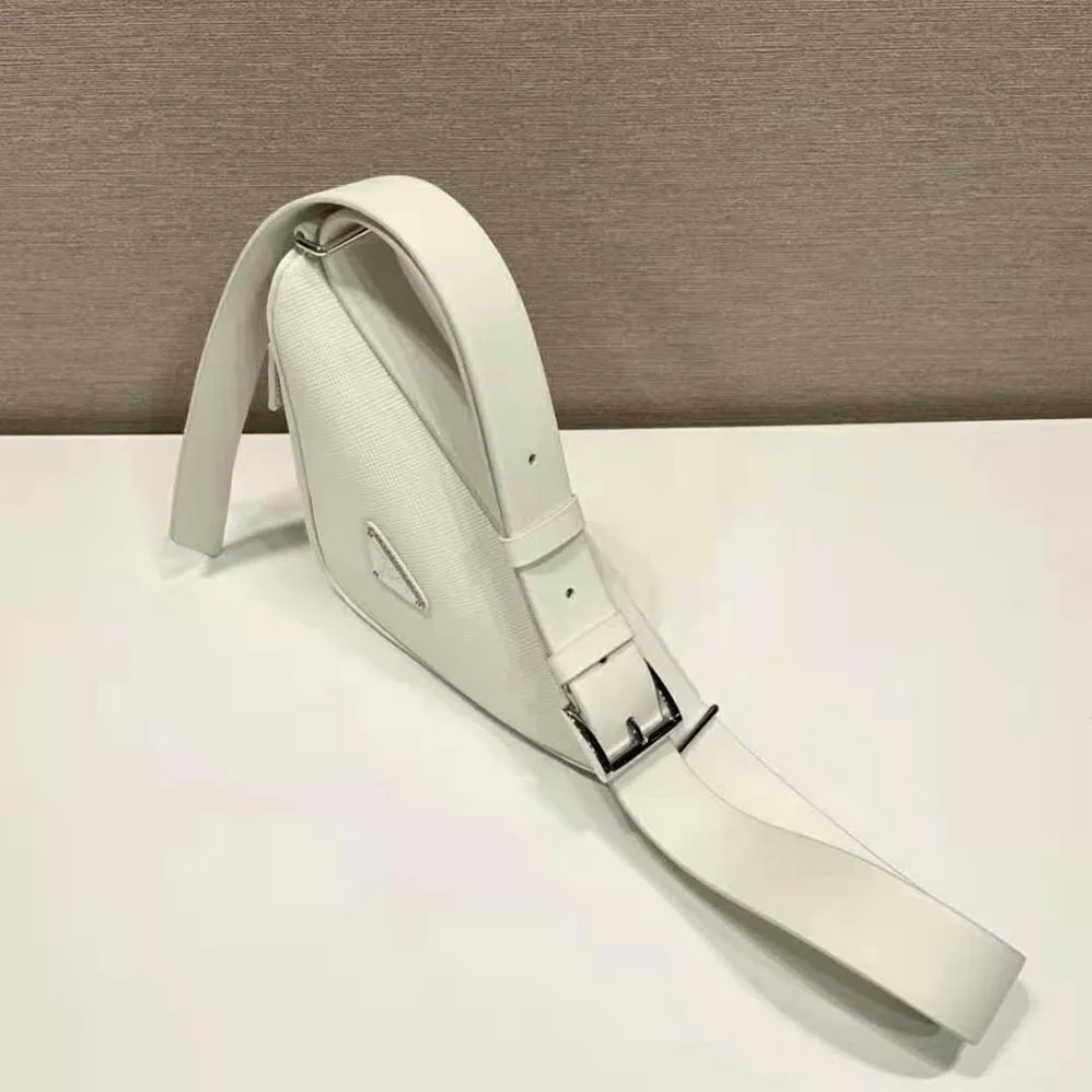 Prada Saffiano Leather Belt Bag for Unisex in White Prada Saffiano Leather Belt Bag for Unisex in White
