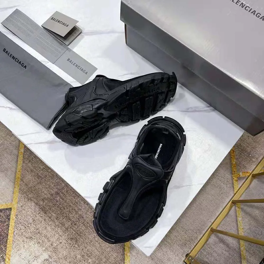 Balenciaga Track Thong in Black Neoprene and Rubber for Women