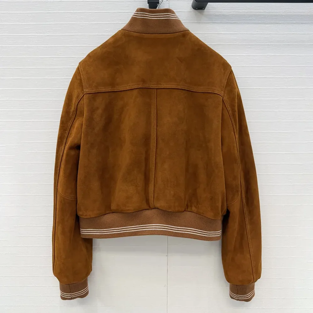 Miu Miu Suede Blouson Jacket for Women in Brown Miu Miu Suede Blouson Jacket for Women in Brown