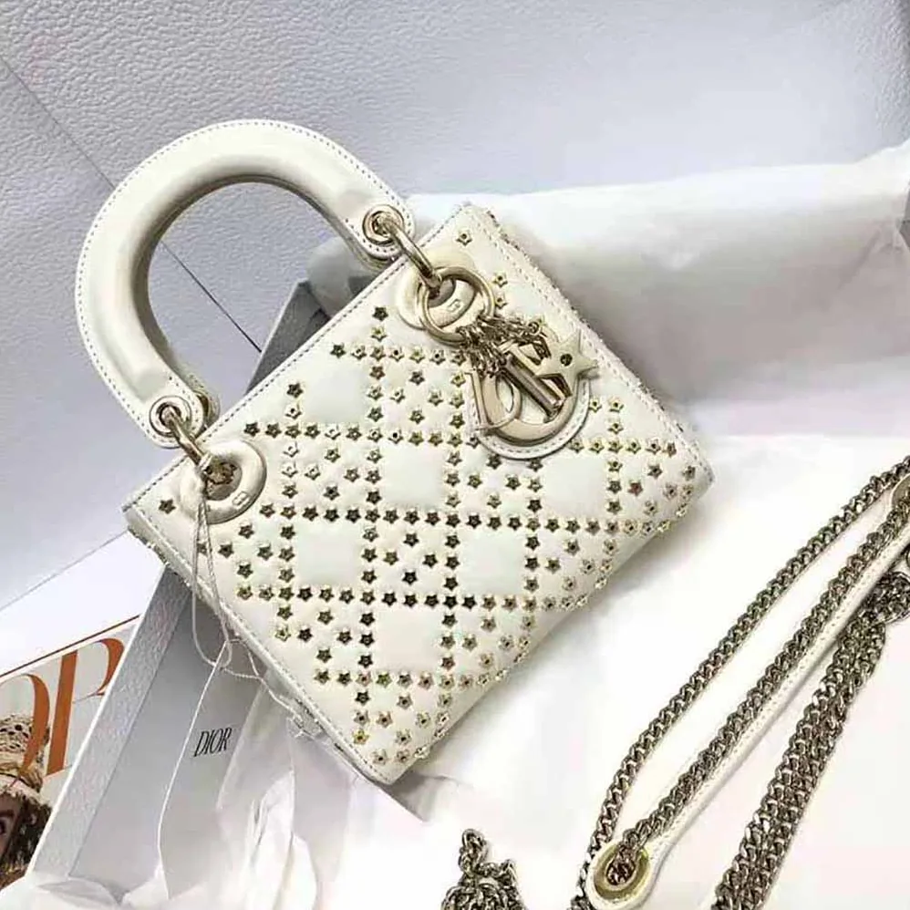Dior Mini Lady Dior Bag Latte Lucky Star Cannage Lambskin for Women Dior Mini Lady Dior Bag Latte Lucky Star Cannage Lambskin for Women