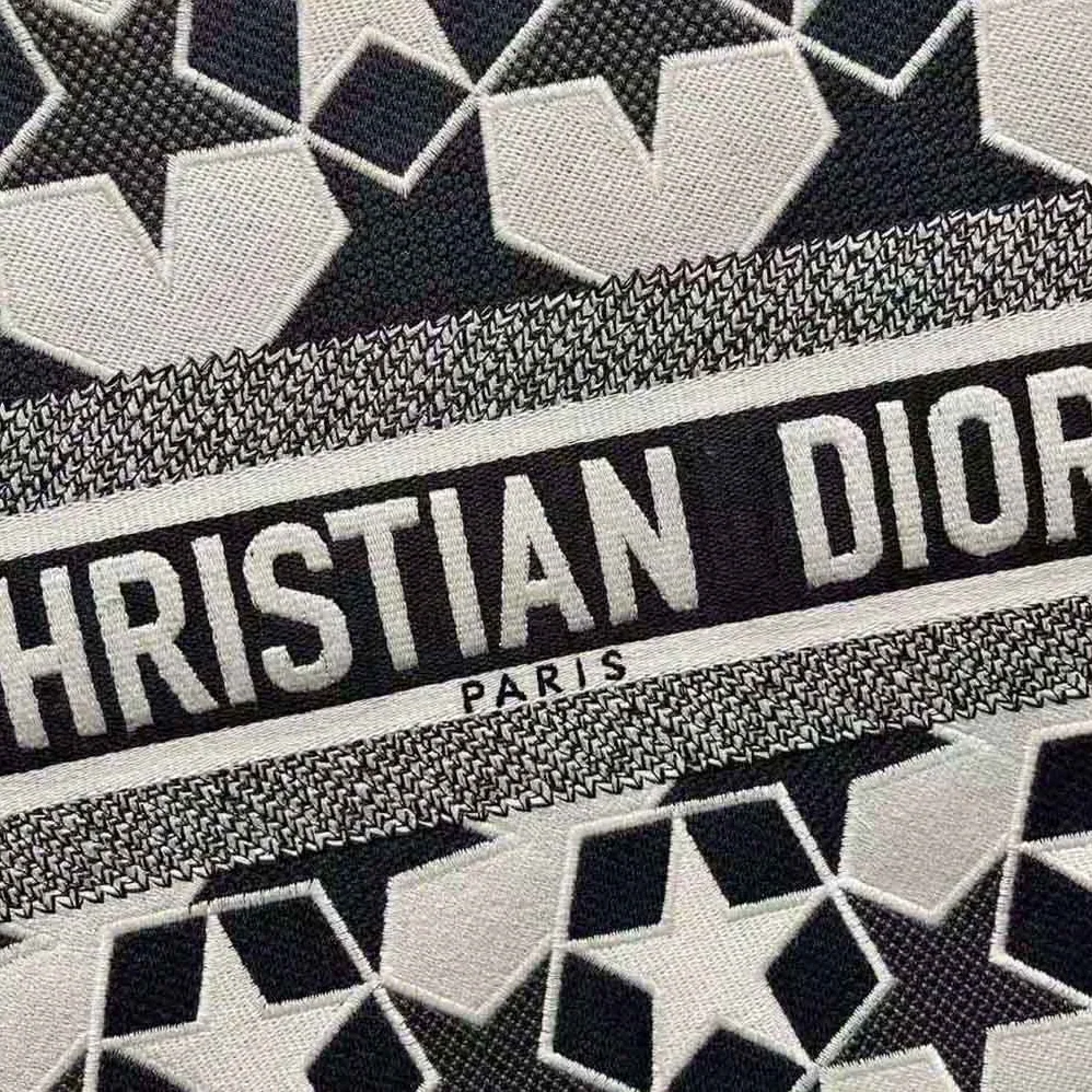 Dior Large Dior Book Tote Blue and White Dior Etoile Embroidery for Women Dior Large Dior Book Tote Blue and White Dior Etoile Embroidery for Women