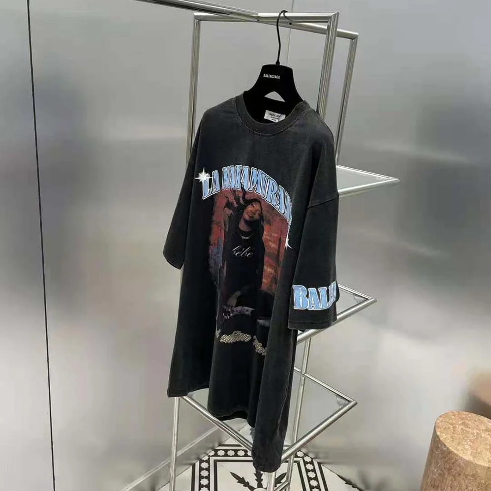 Balenciaga Music Aya Nakamura Merch T-shirt Large Fit in Black for Women Balenciaga Music Aya Nakamura Merch T-shirt Large Fit in Black for Women