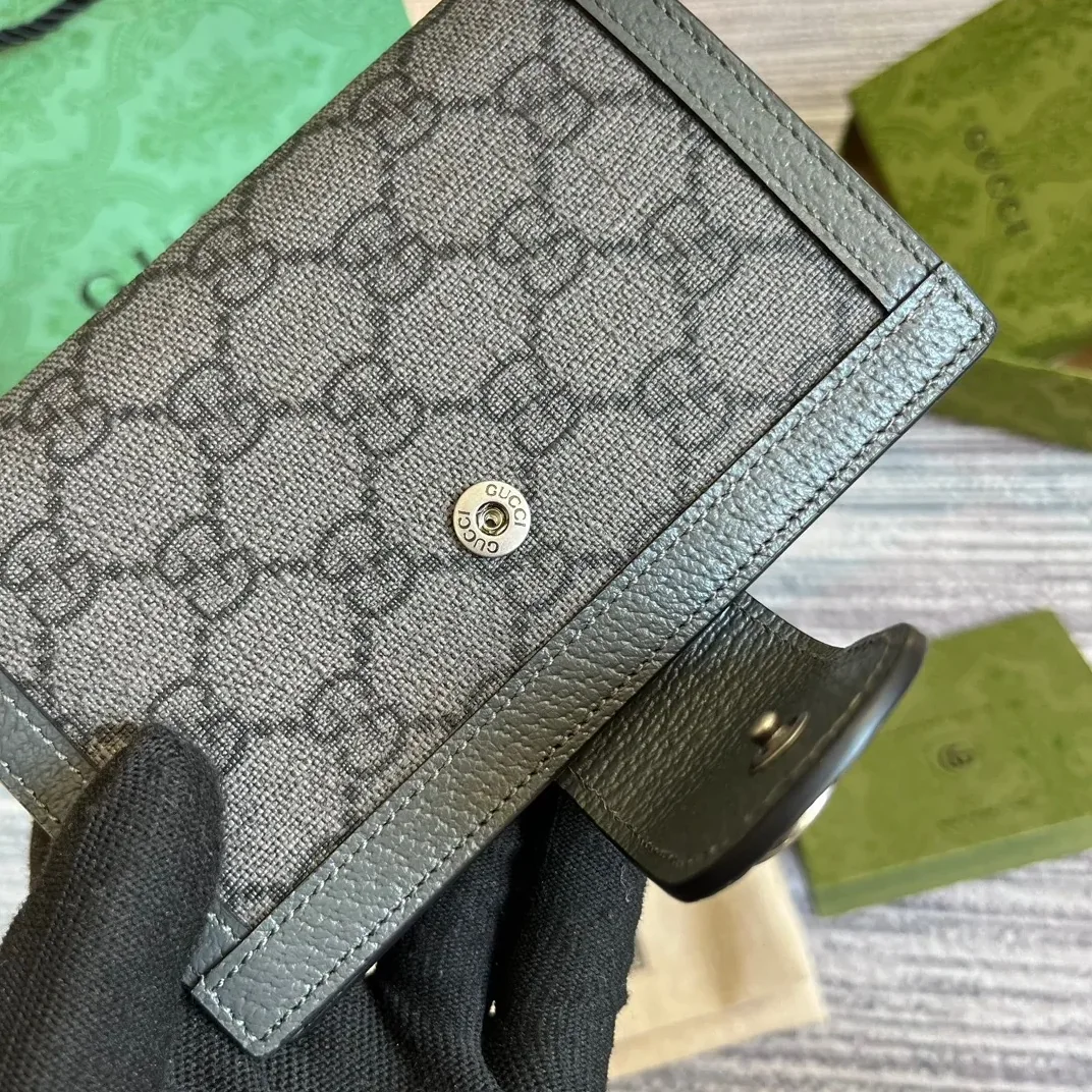 Gucci Ophidia Card Case Supreme Canvas Grey /
