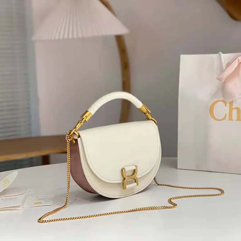 Chloé Marcie Chain Flap Bag for Women in White Chloé Marcie Chain Flap Bag for Women in White