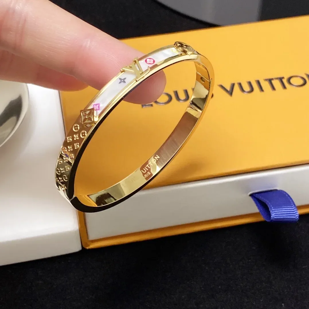 Louis Vuitton Pattern Bracelet Gold Louis Vuitton Pattern Bracelet Gold