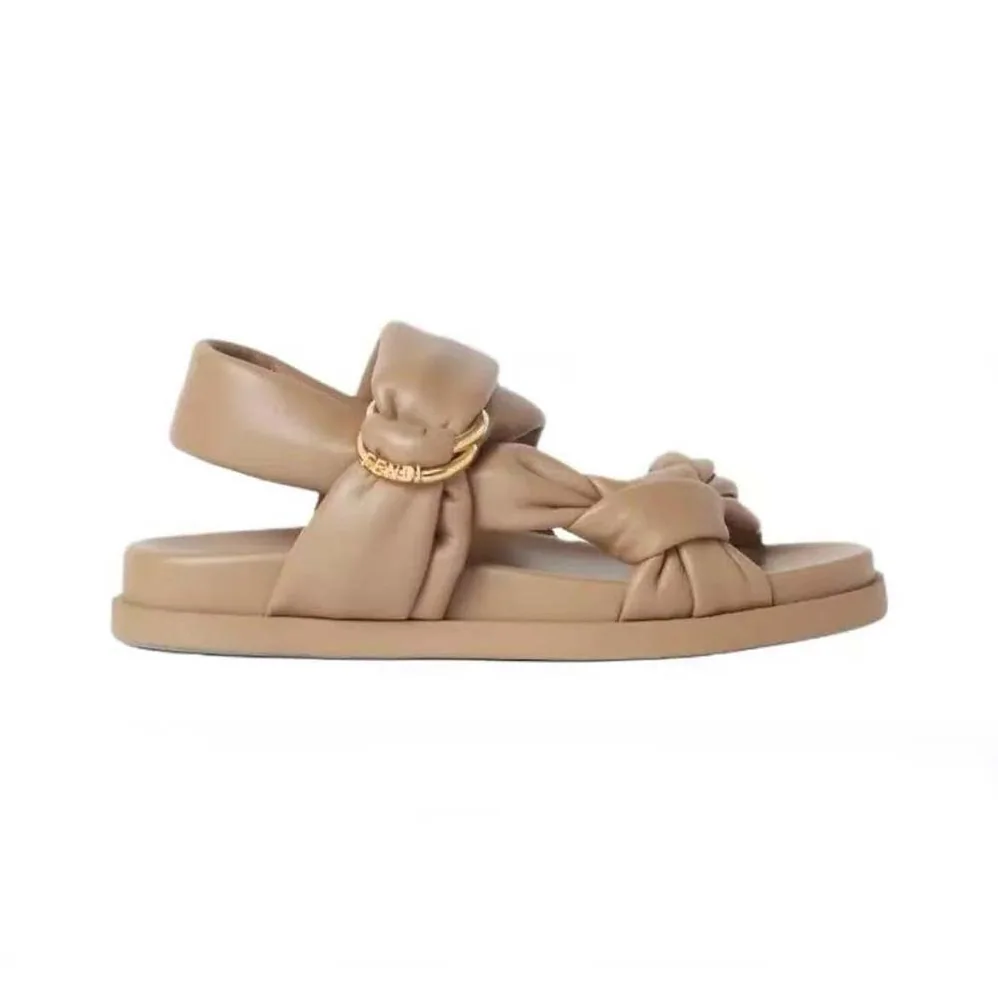 Fendi Fendi Feel Sandy Leather Sandals for Women