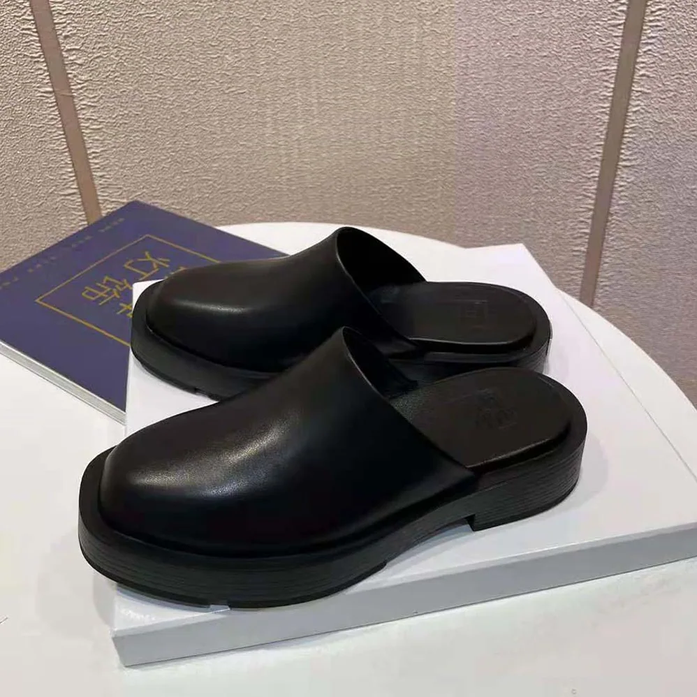 Givenchy Squared Open Loafers in Box Leather for Women in Black