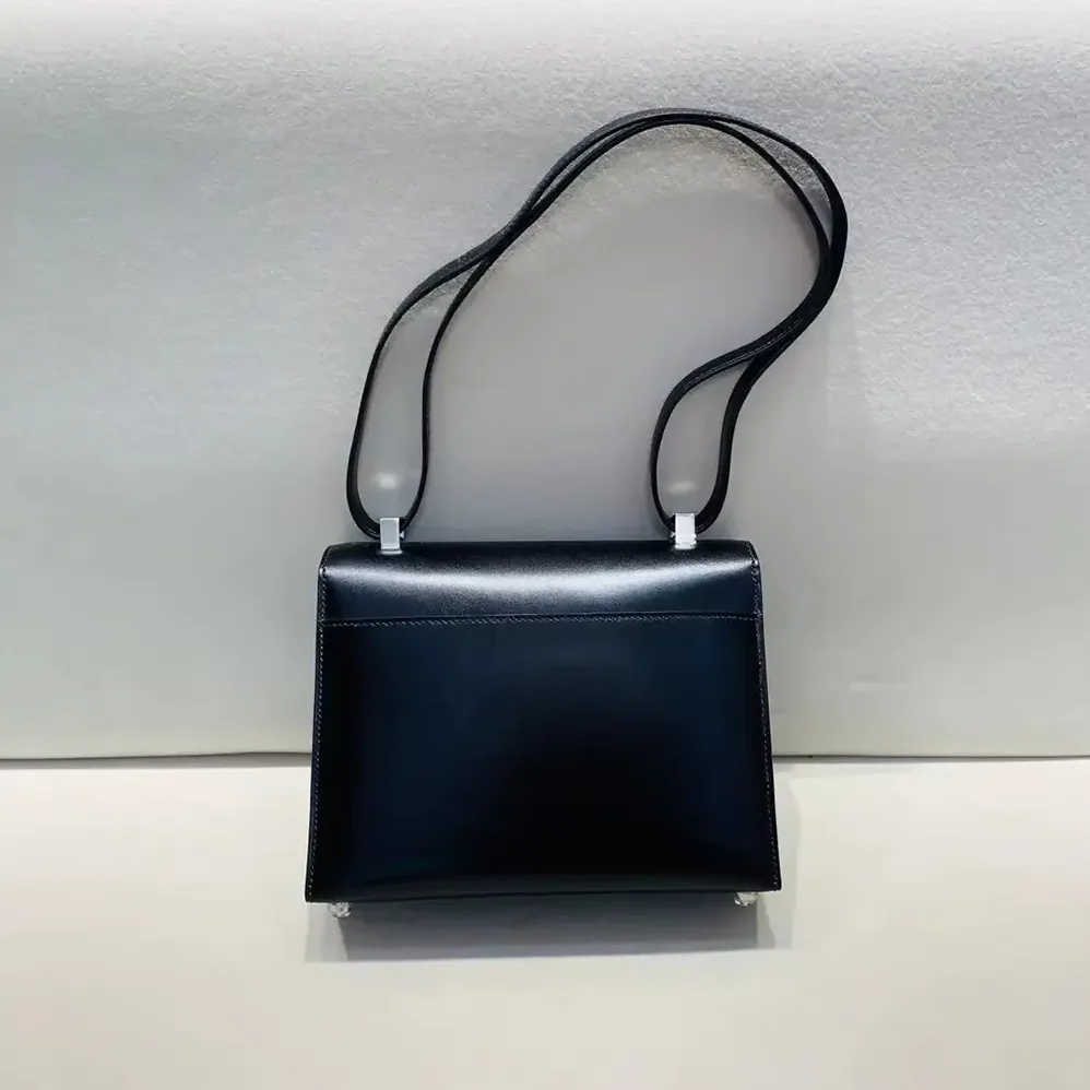 Hermes Verrou Bag in Box Leather for Women in Black/Silver