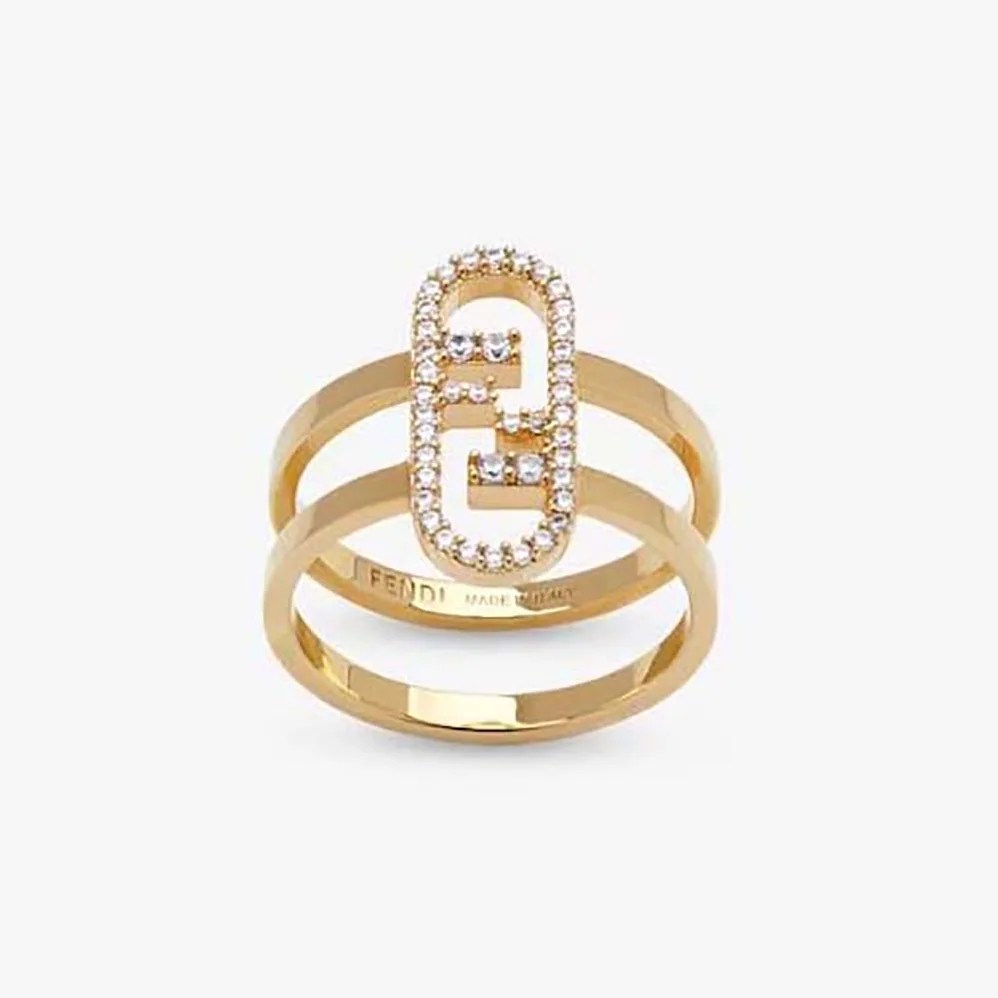 Fendi Wide-band Ring with Fendi O'Lock Motif for Women Fendi Wide-band Ring with Fendi O'Lock Motif for Women