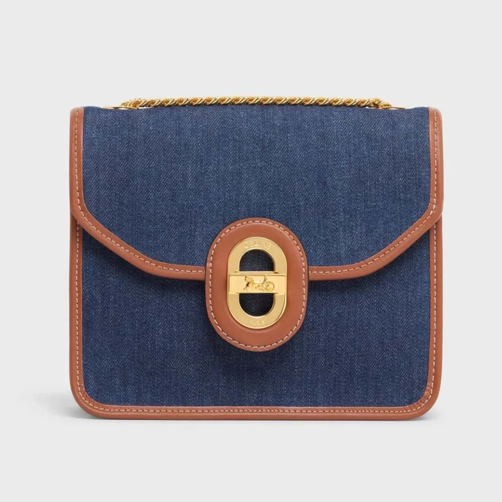 Celine Clutch Sulky in Denim and Calfskin for Women