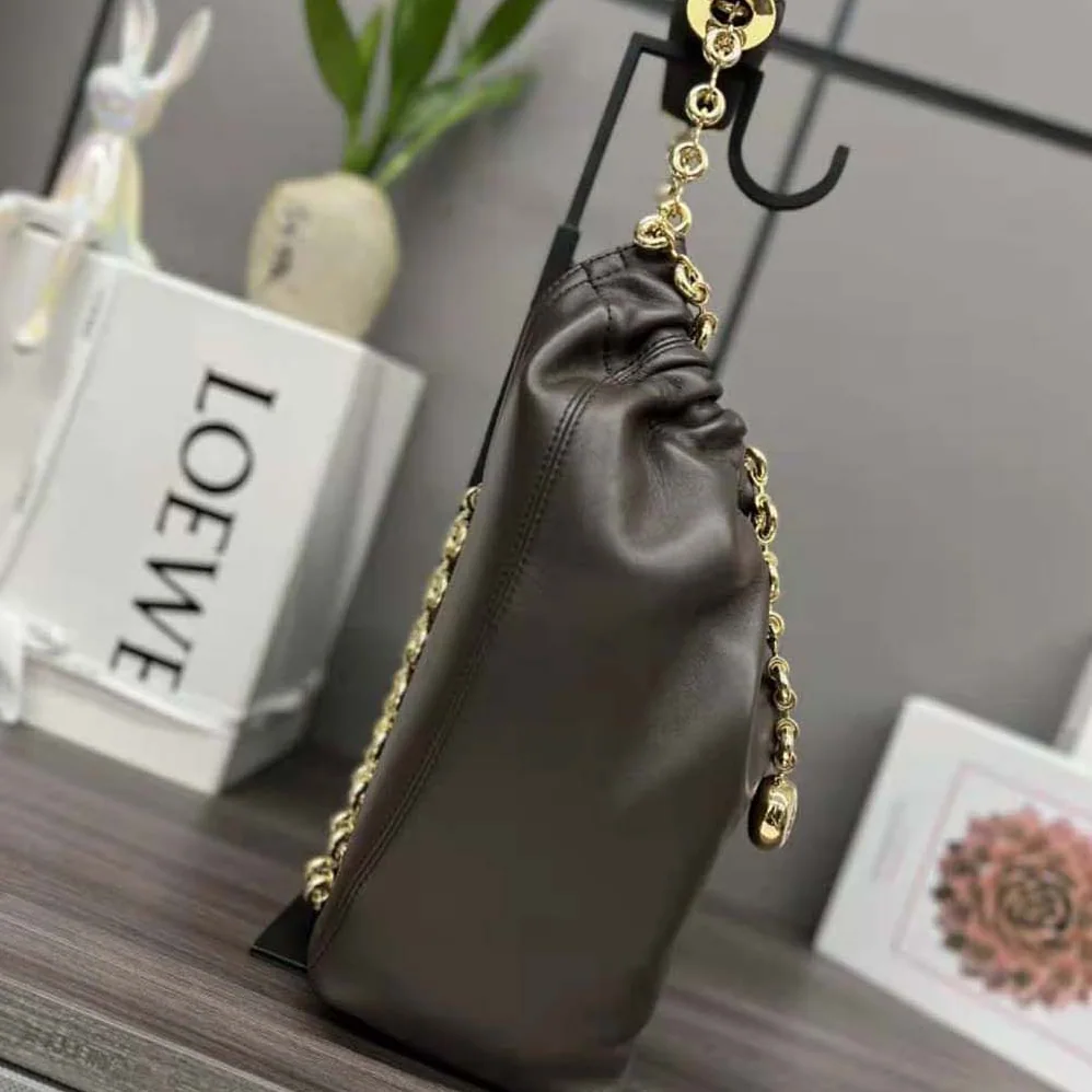 Loewe Small Squeeze Bag in Nappa Lambskin for Women in Chocolate