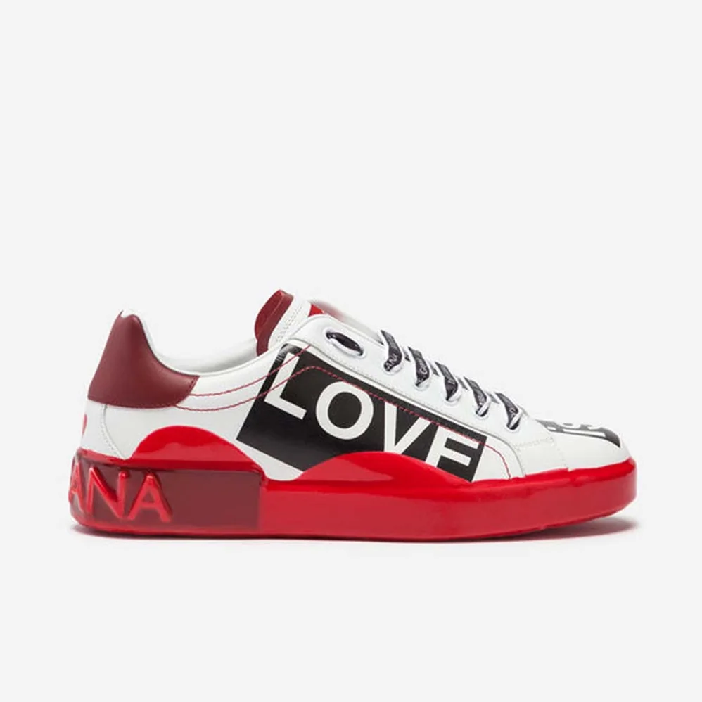 Dolce Gabbana D&G Portofino Melt Seakers in Printed Nappa Leather for Men in Red Dolce Gabbana D&G Portofino Melt Seakers in Printed Nappa Leather for Men in Red