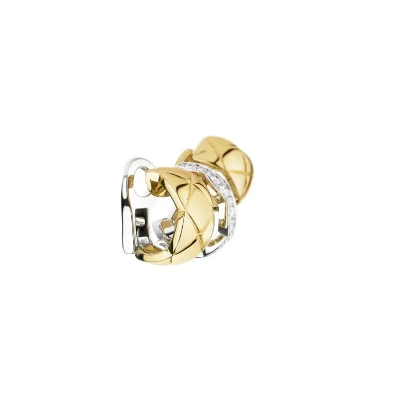 Chanel Coco Crush Earrings White in Yellow Gold