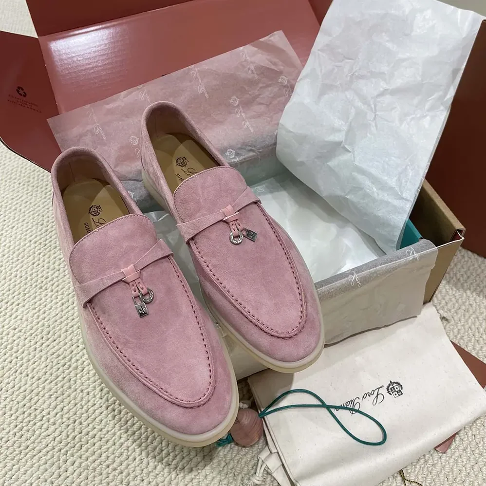 Loro Piana Summer Charms Walk Loafers for Unisex in Pink