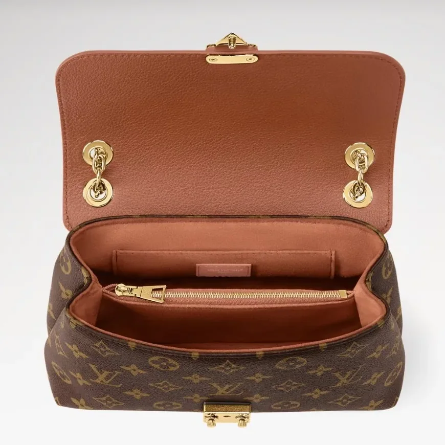 Louis Vuitton Madeleine PM Crossbody Bag / Cognac Brown Monogram Gold Hardware