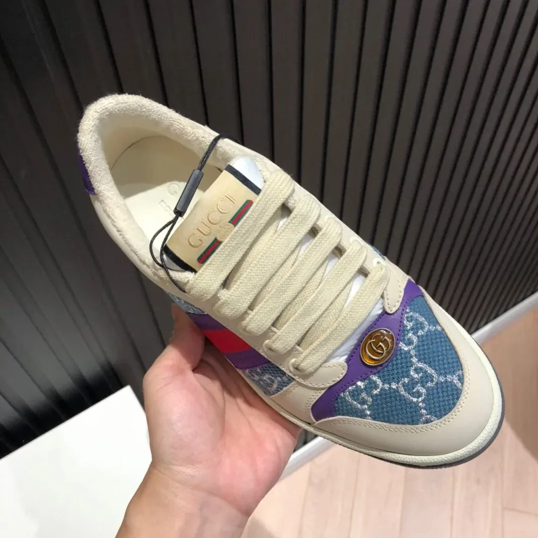 Gucci Screener Low-Top Blue GG Lamé for Men