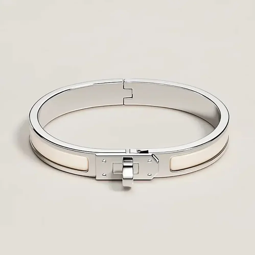 Hermes Mini Clic Kelly Bracelet for Unisex in White