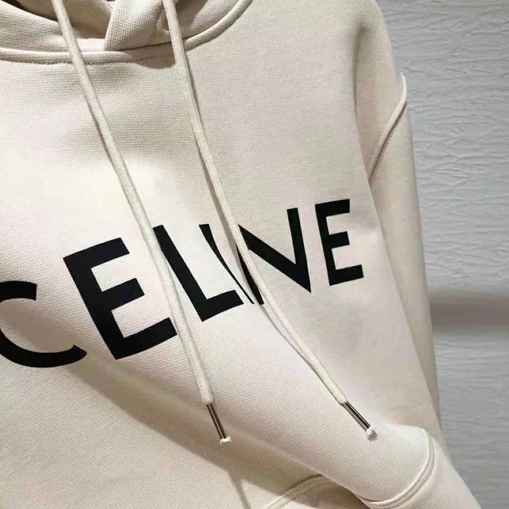 Celine Loose Celine Sweatshirt in Cotton Fleece for Women in Beige