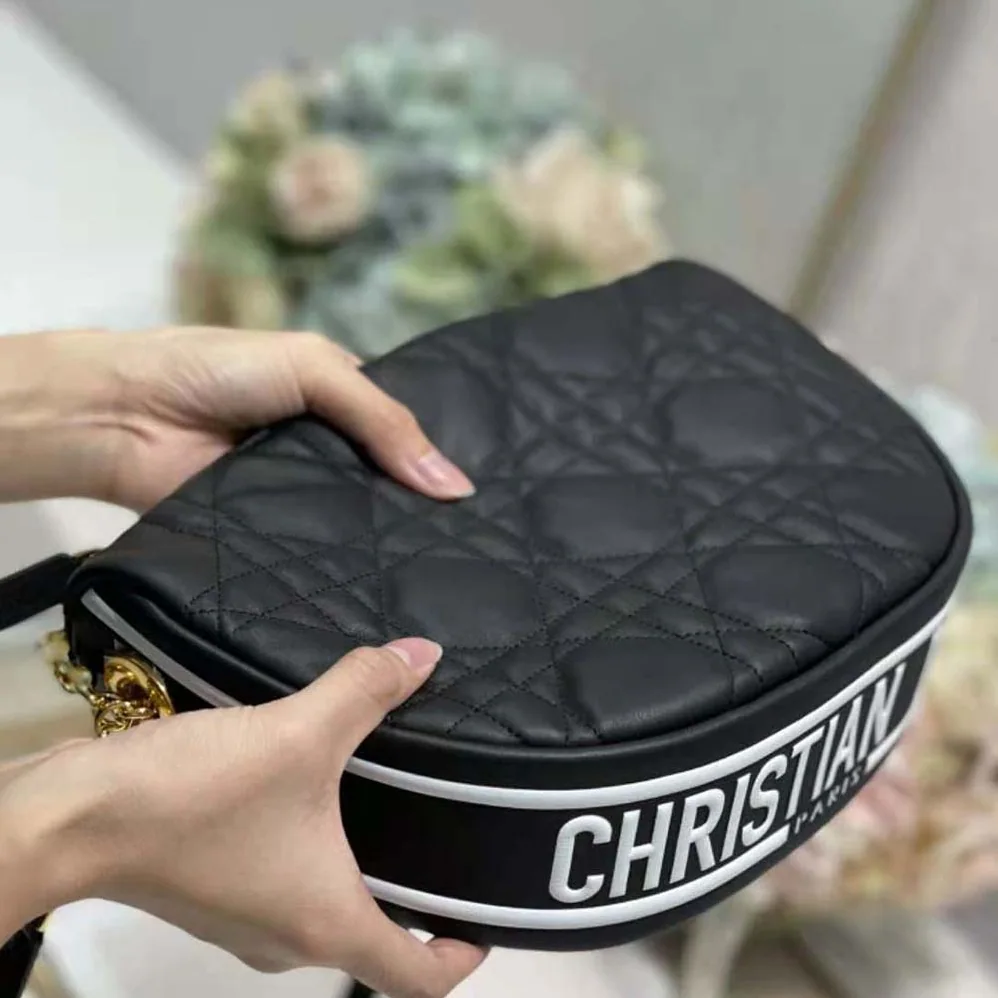 Dior Medium Dior Vibe Hobo Bag Black Cannage Lambskin for Women Dior Medium Dior Vibe Hobo Bag Black Cannage Lambskin for Women