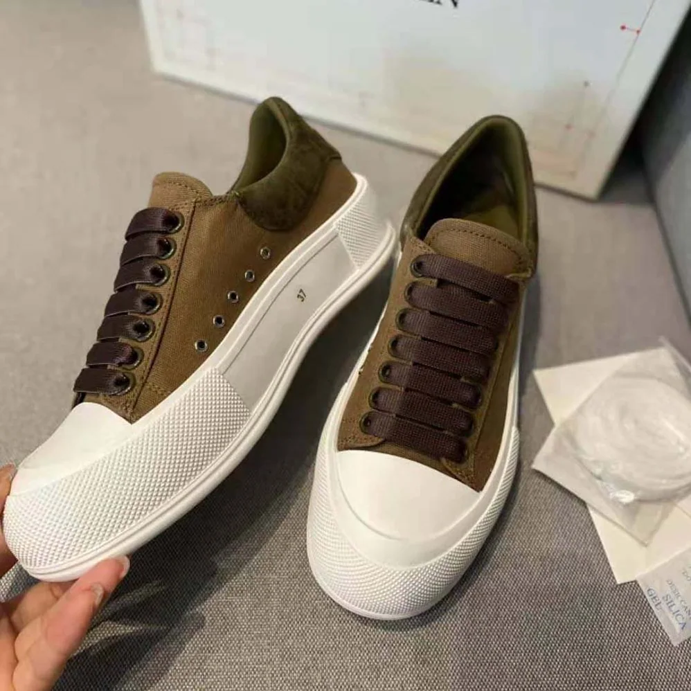 Alexander Mcqueen Deck Lace Up Plimsoll for Women in Brown Alexander Mcqueen Deck Lace Up Plimsoll for Women in Brown