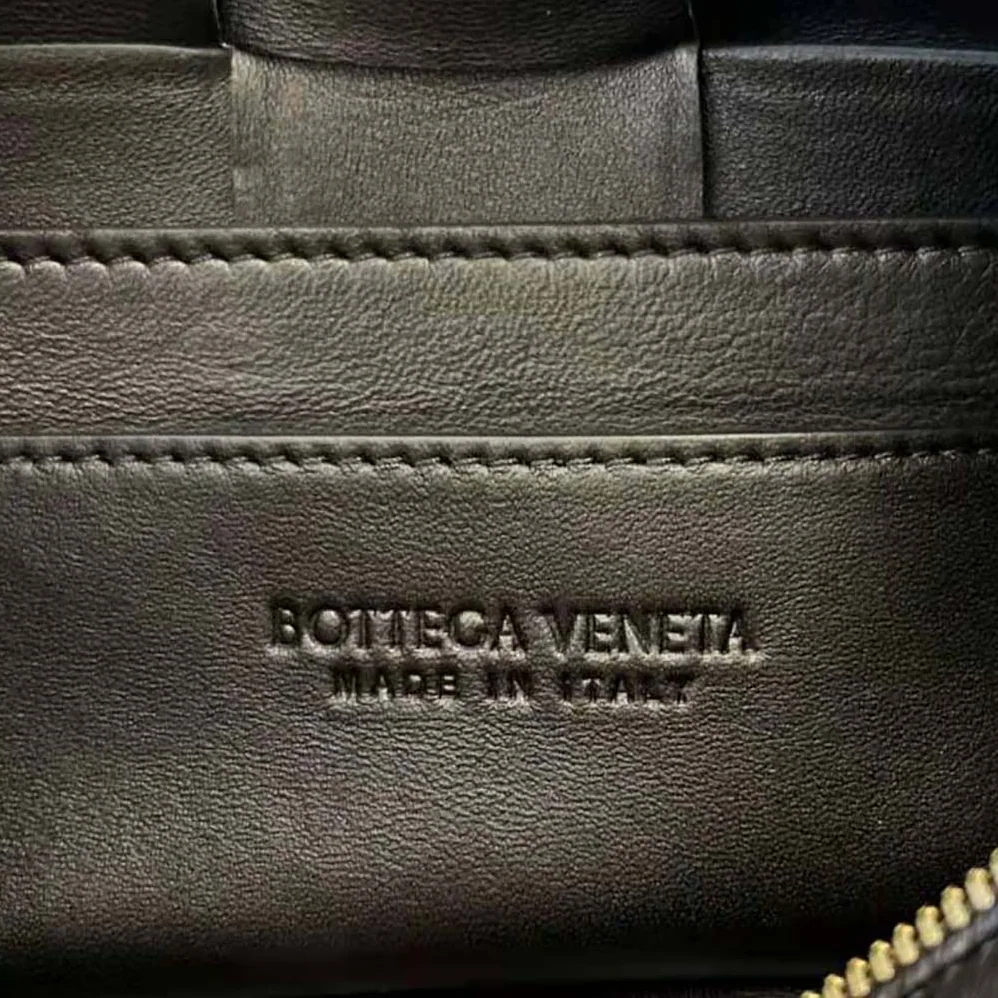 Bottega Veneta Small Brick Cassette Intreccio Leather Shoulder Bag for Women in Black