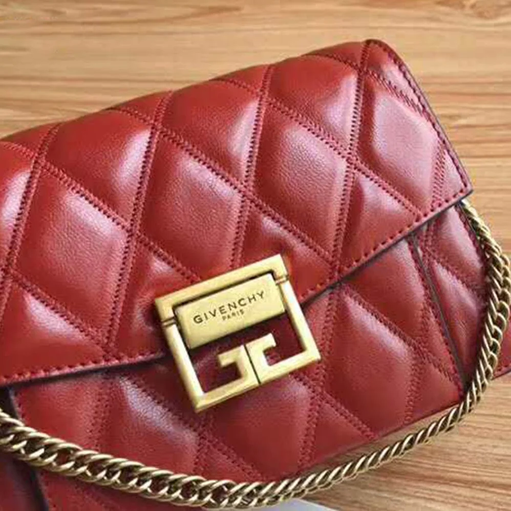 Givenchy Small GV3 Bag in Diamond Quilted Leather for Women in Orange Givenchy Small GV3 Bag in Diamond Quilted Leather for Women in Orange
