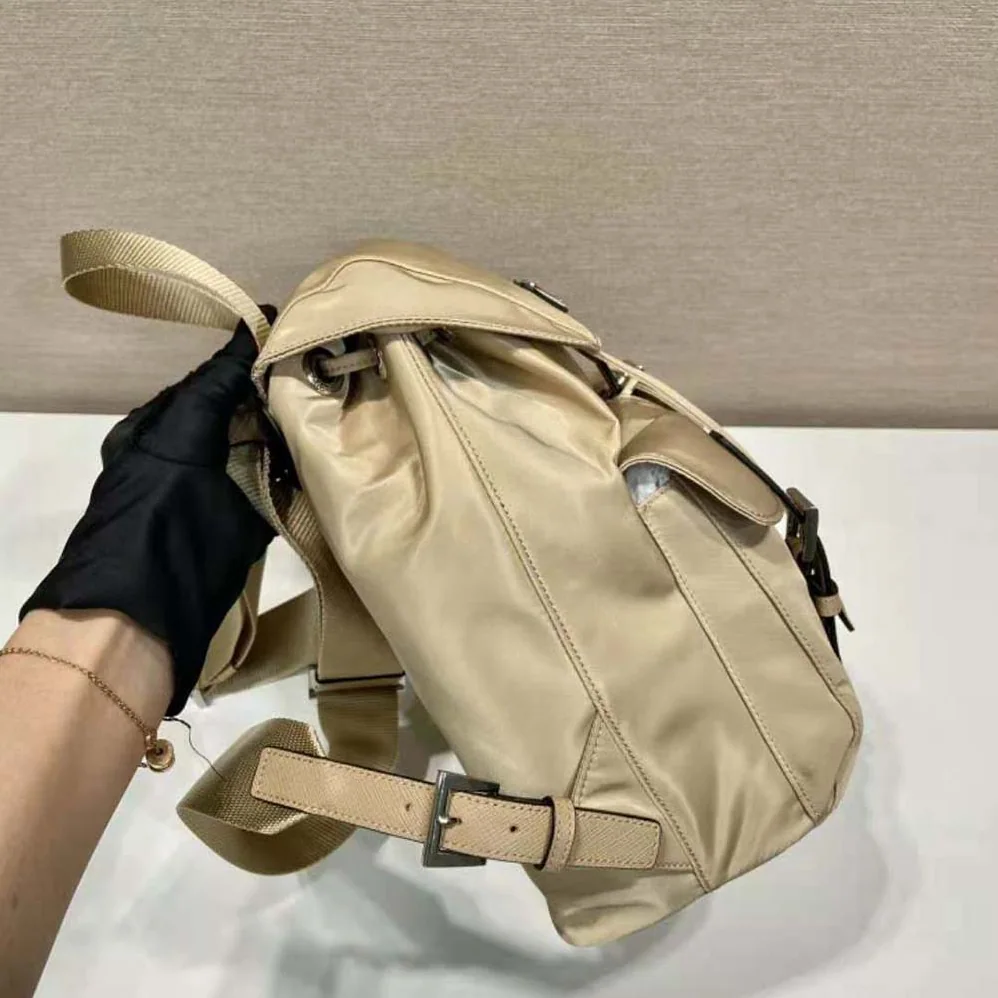 Prada Small Re-Nylon Backpack for Women in Beige