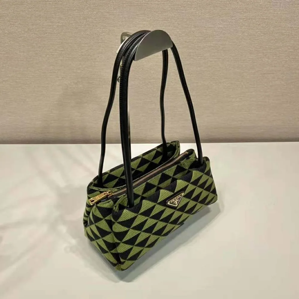Prada Small Embroidered Fabric Bag for Women in Green Prada Small Embroidered Fabric Bag for Women in Green