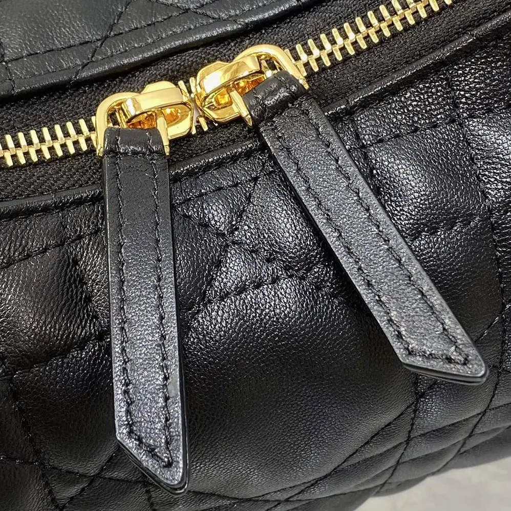 Dior Medium D-Dream Bag Black Macrocannage Lambskin for Women