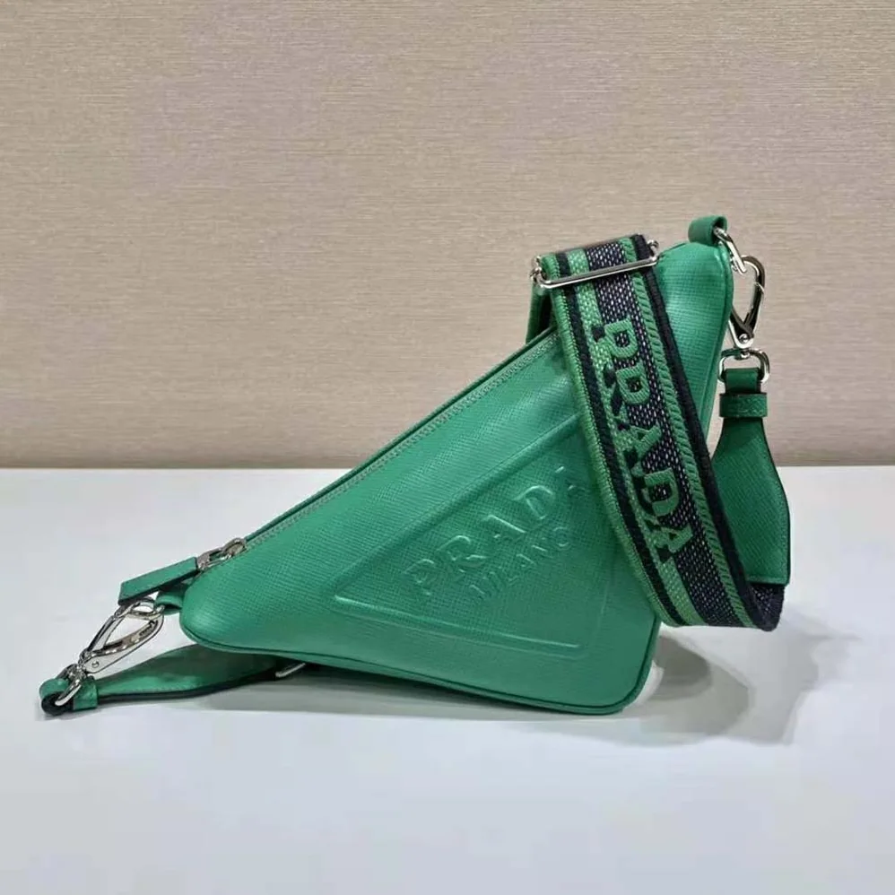 Prada Saffiano Prada Triangle Bag for Women in Green