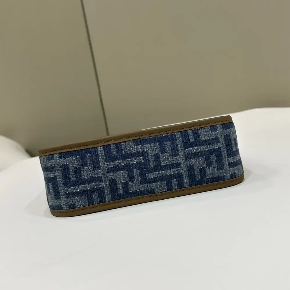 Fendi Mini Fendessence Light Blue FF Denim Fabric Mini Bag for Women