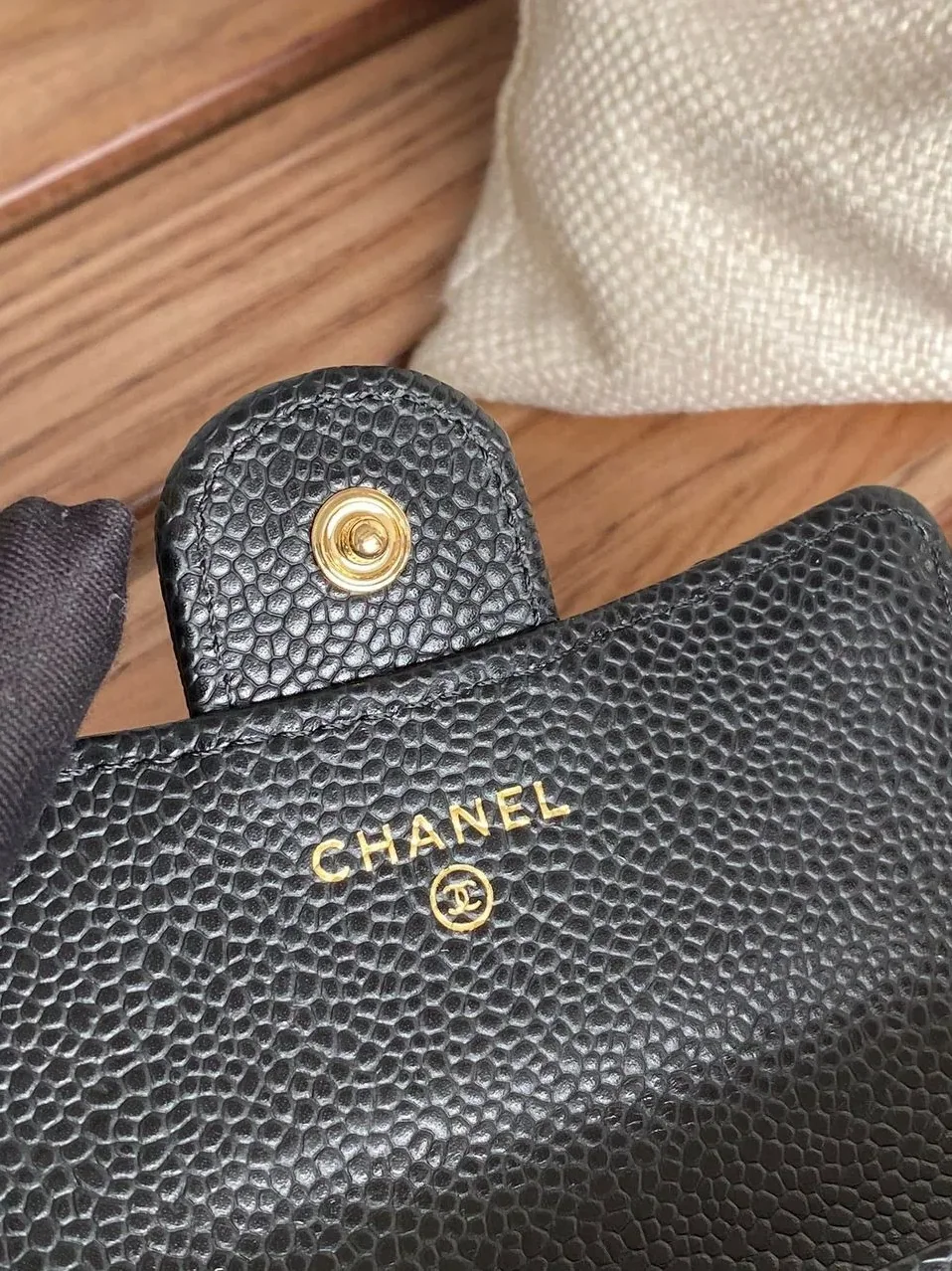 Chanel Classic Card Holder Gold Black Chanel Classic Card Holder Gold Black