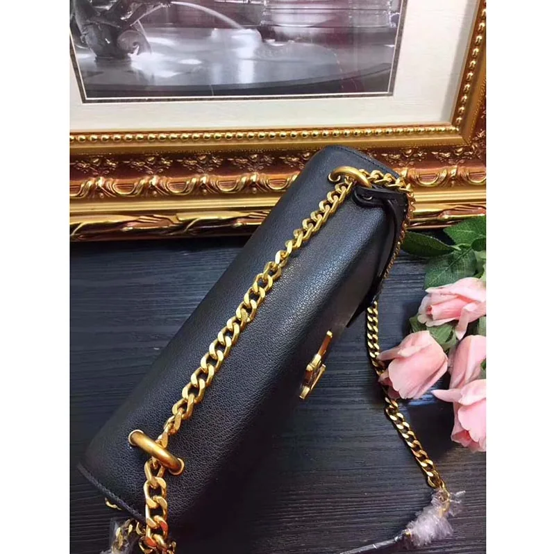 Saint Laurent YSL Medium Sunset Bag in Calfskin Leather in Black Saint Laurent YSL Medium Sunset Bag in Calfskin Leather in Black
