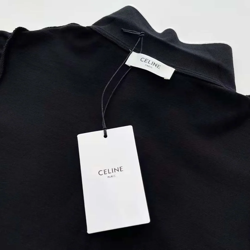 Celine Cropped Triomphe Polo Shirt in Cotton Piqué for Women Celine Cropped Triomphe Polo Shirt in Cotton Piqué for Women