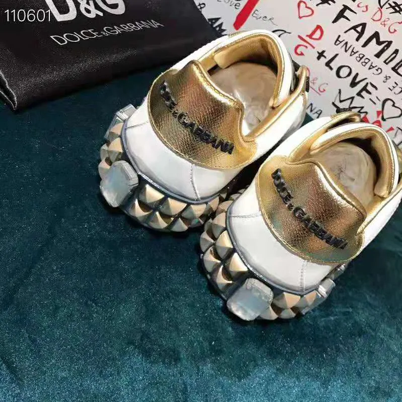 Dolce Gabbana D&G Shoes Portofino Melt Sneakers in Printed Nappa Leather for Women in Gold Dolce Gabbana D&G Shoes Portofino Melt Sneakers in Printed Nappa Leather for Women in Gold