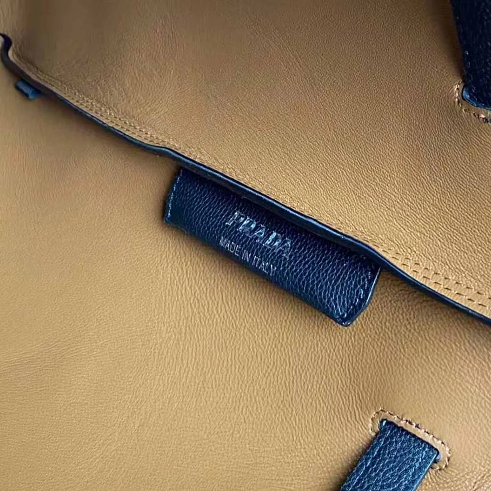 Prada Leather Tote Handle Bag for Women in Black