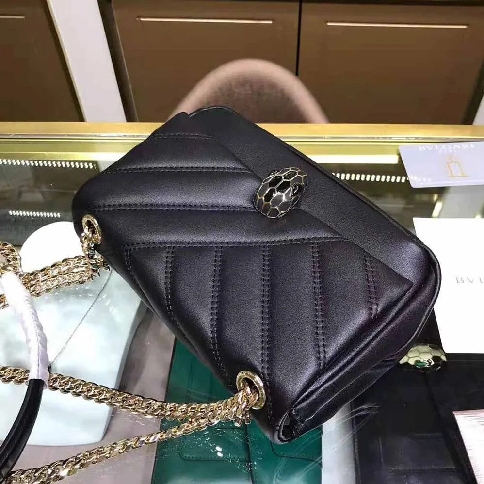 Bvlgari Serpenti Cabochon Shoulder Bag for Women in Black Bvlgari Serpenti Cabochon Shoulder Bag for Women in Black