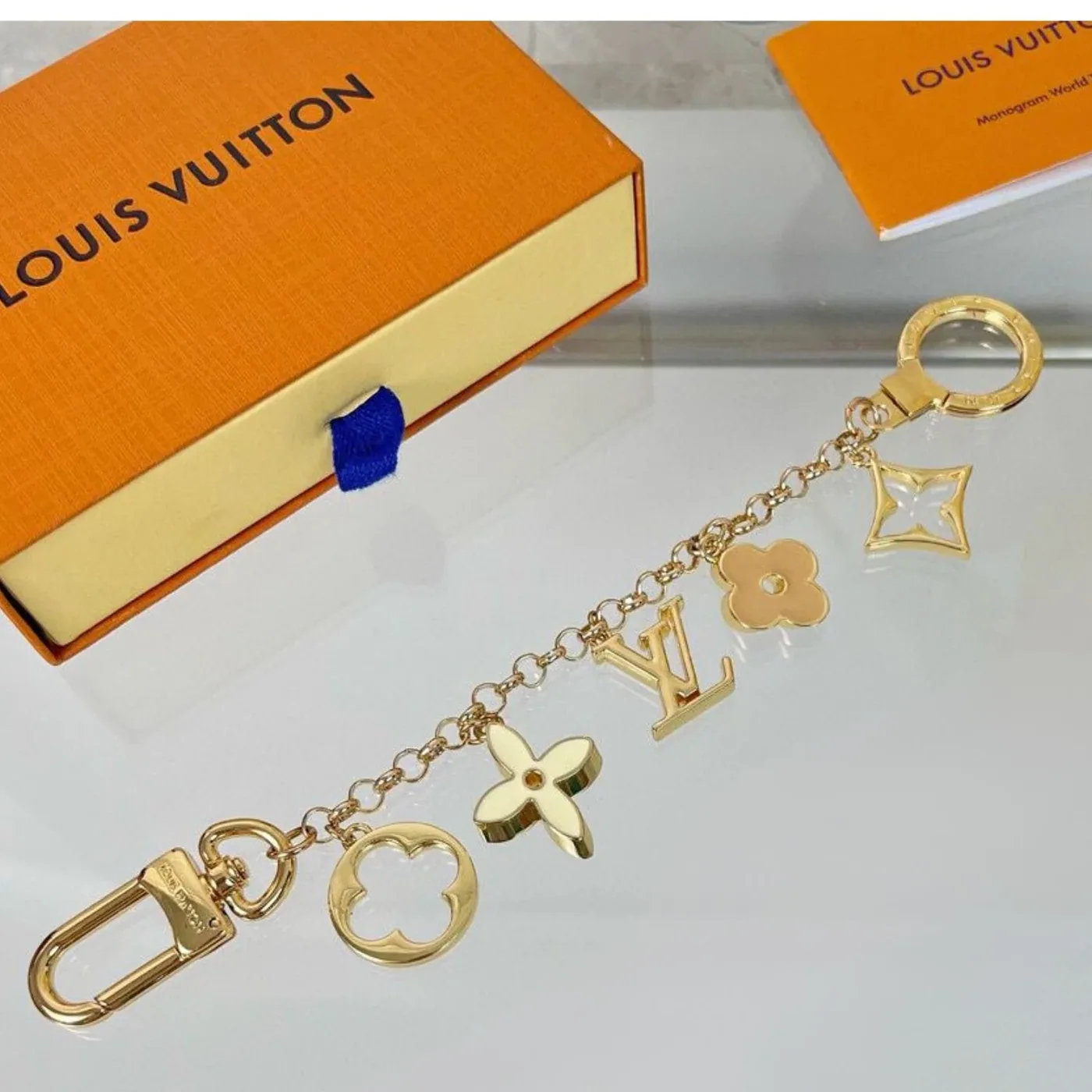 Louis Vuitton Fleur de Monogram Bag Charm Chain Louis Vuitton Fleur de Monogram Bag Charm Chain