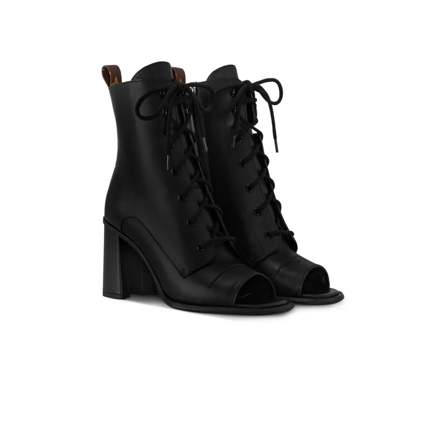 Louis Vuitton Berlin Open Toe Ankle Boots Black 1AIBRU Louis Vuitton Berlin Open Toe Ankle Boots Black 1AIBRU