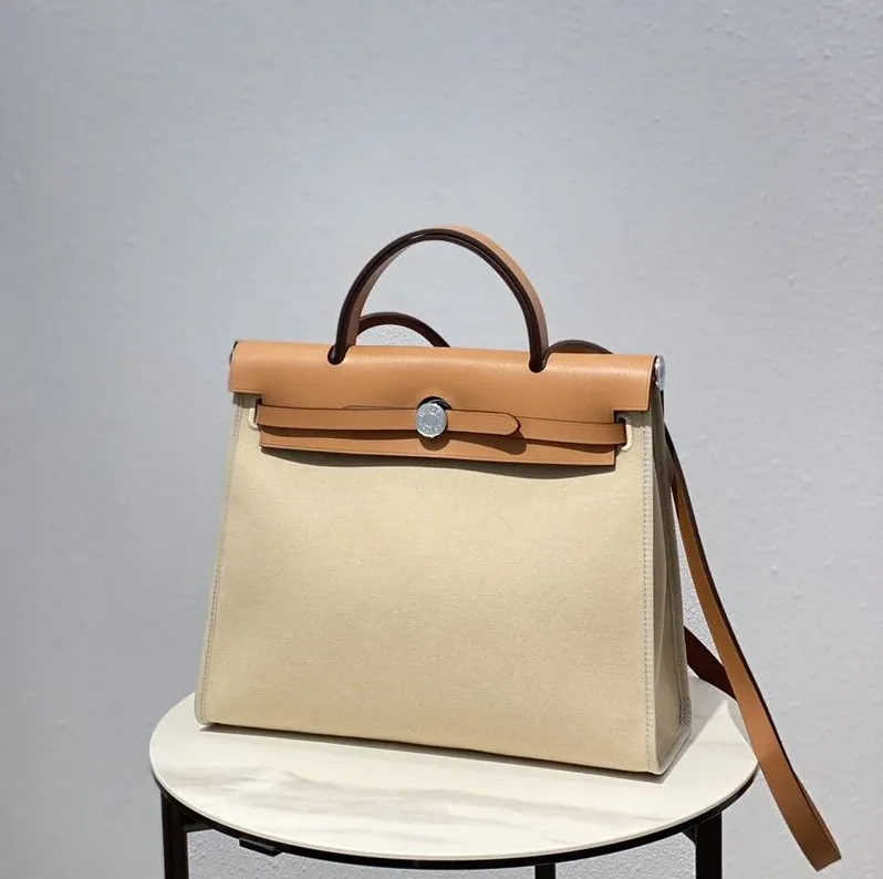 Hermes Herbag Zip Bag Cream, Silver Toned Hardware Bag Hermes Herbag Zip Bag Cream, Silver Toned Hardware Bag