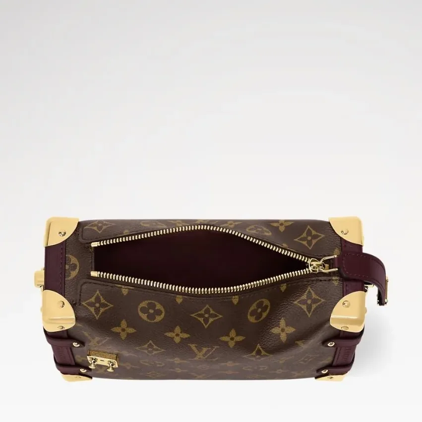 Louis Vuitton Side Trunk MM Shoulder Bag in Brown Monogram Gold Hardware