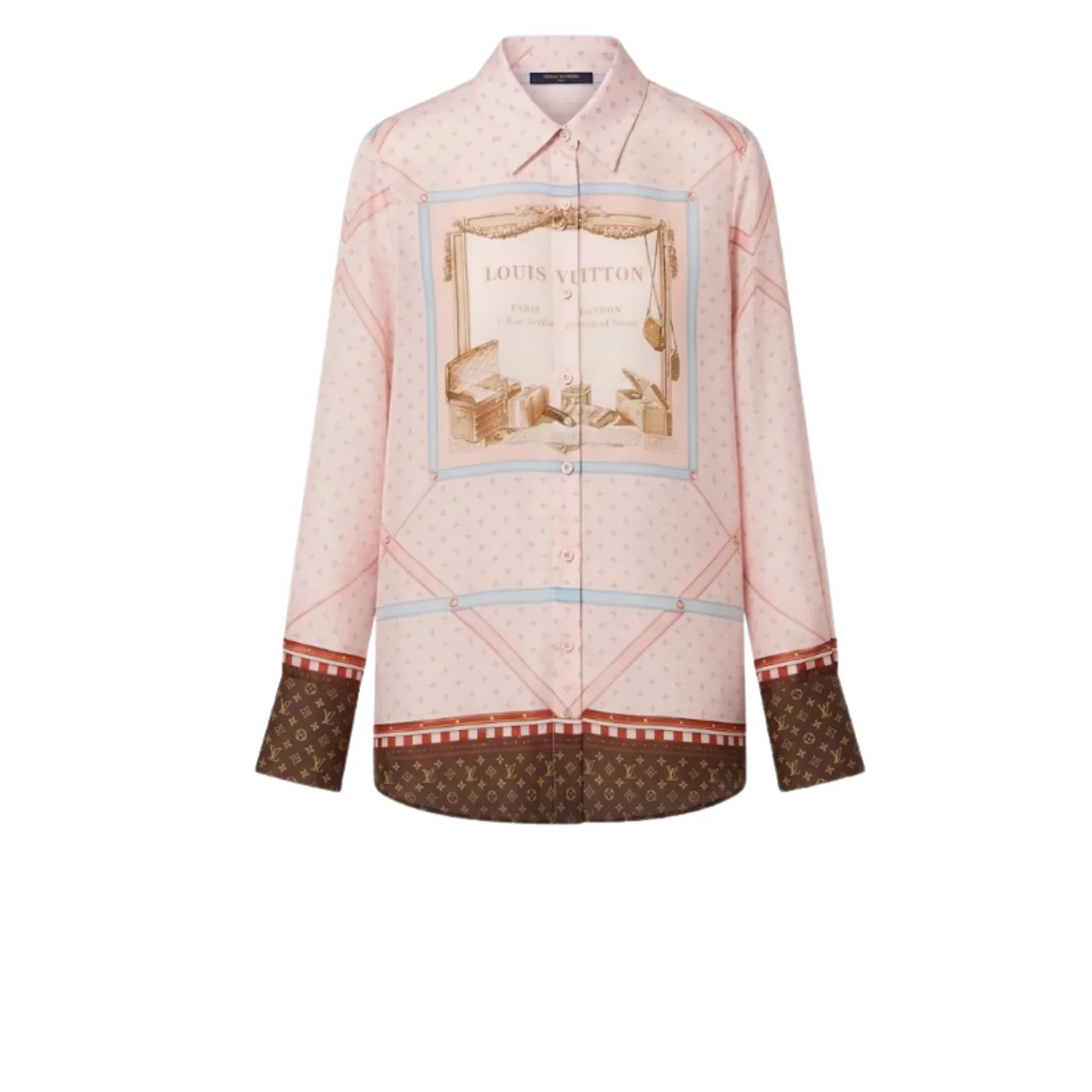 Louis Vuitton Heritage Travel Print Blouse Pink Louis Vuitton Heritage Travel Print Blouse Pink