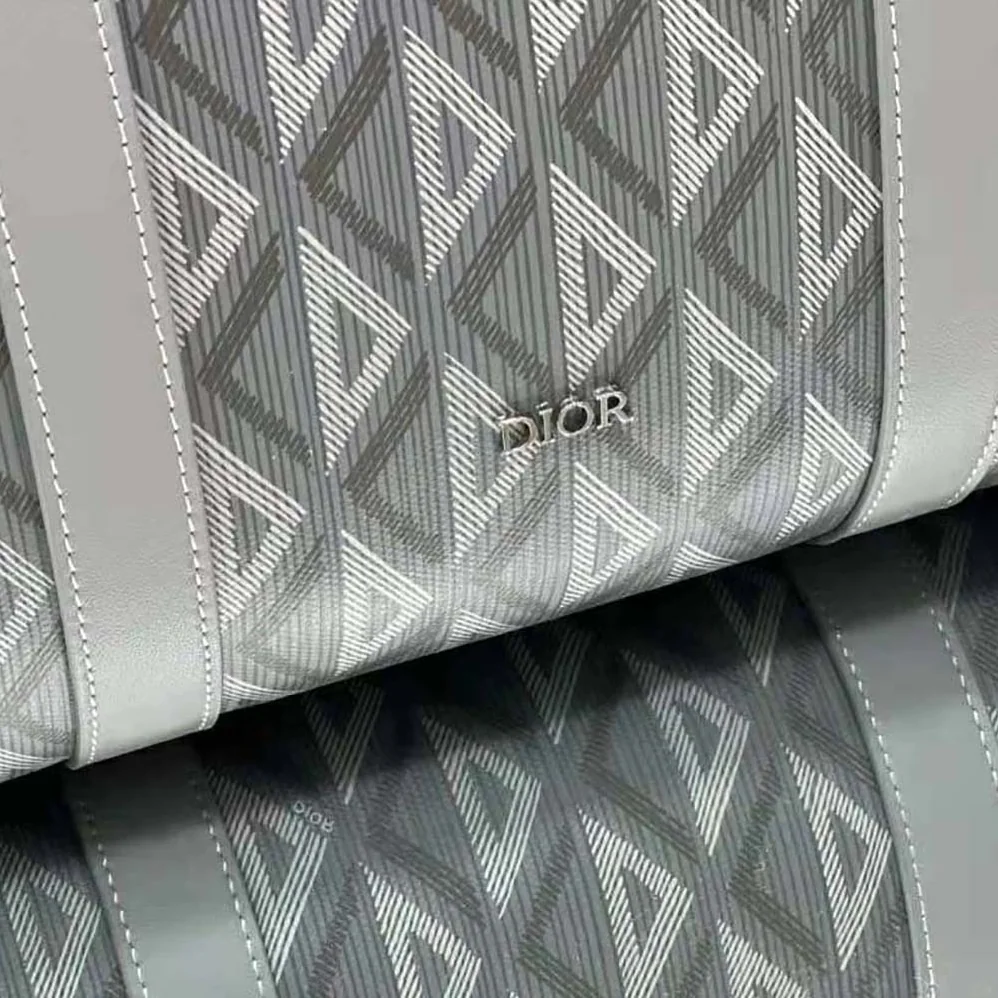 Dior Lingot 50 Duffle Bag Dior Gray CD Diamond Canvas for Men