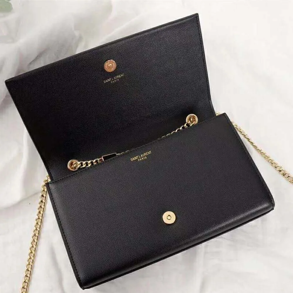 Saint Laurent YSL Kate Medium Grain De Poudre Embossed for Women in Gold