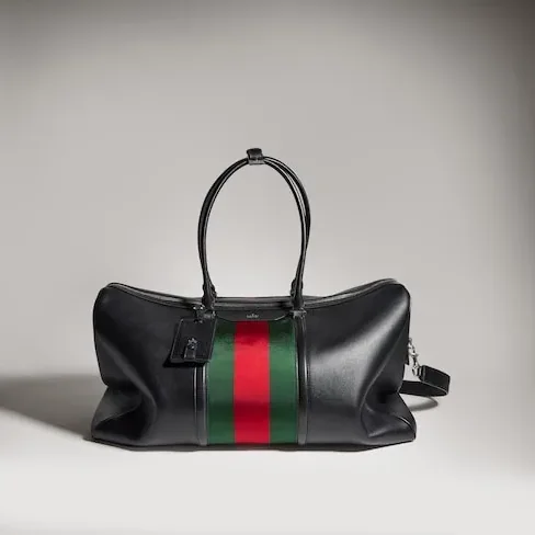 Gucci Mega Web Trademark Large Duffle Bag in Black Palladium Hardware Gucci Mega Web Trademark Large Duffle Bag in Black Palladium Hardware