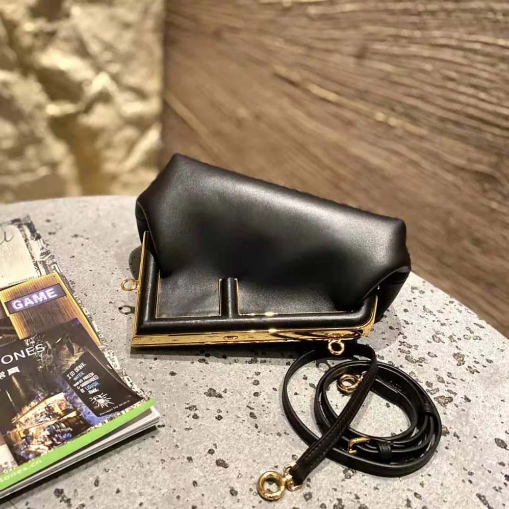 Fendi First Small Nappa Leather Bag for Women in Black Fendi First Small Nappa Leather Bag for Women in Black