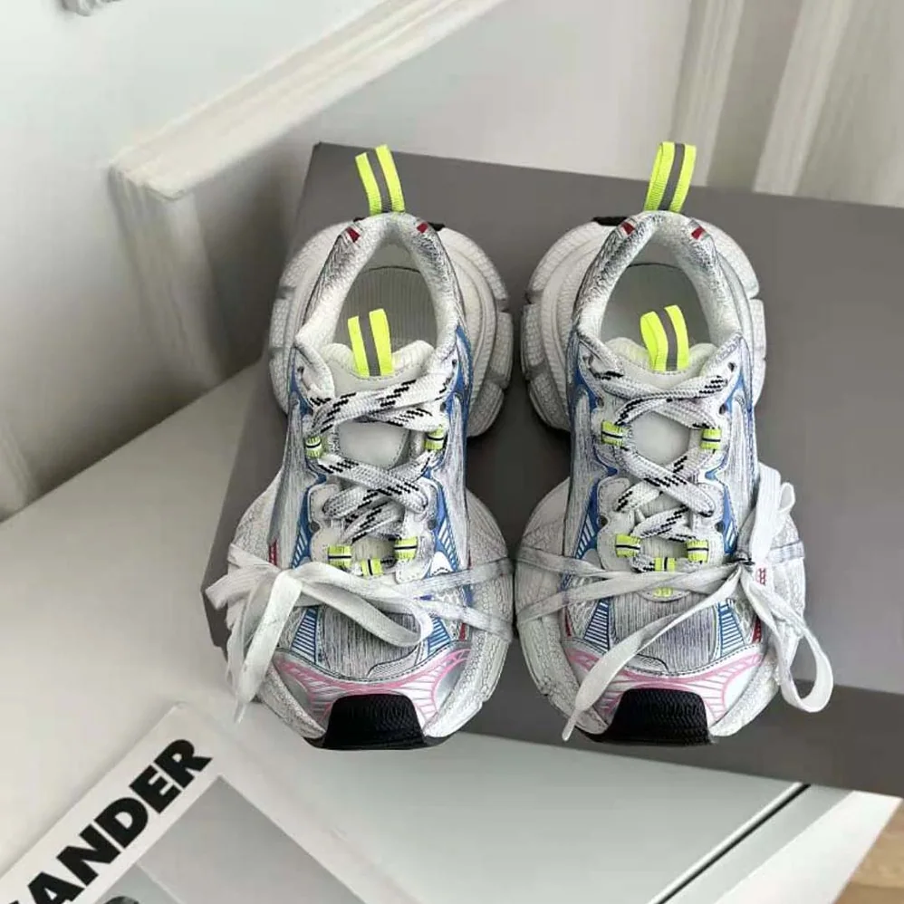Balenciaga 3XL Sneaker in White Red and Blue Mesh and Polyurethane for Unisex Balenciaga 3XL Sneaker in White Red and Blue Mesh and Polyurethane for Unisex